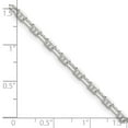thumbnail image 2 of 925 Sterling Silver Polished and Sparkle-Cut 3mm Marine Link Chain Necklace 22 Inch Chain Necklace for Women and Men, 2 of 2