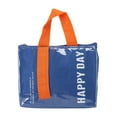 thumbnail image 3 of Uxcell Portable PU Waterproof Insulated Lunch Tote Bag for Office Picnic Outdoor, Dark Blue Orange, 3 of 6