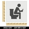 thumbnail image 2 of Person Sitting on Toilet with Phone Restroom Pooping DIY Cookie Wall Craft Stencil - 7.0 Inch, 2 of 5