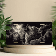 thumbnail image 6 of 1 Pcs License Plate Covers & Frames, Wolf Howling under a Stormy Moonlit Sky For Decorative Front, Aluminum License Plate Covers & Frames Cover For Men Women, 12" X 6", 6 of 7