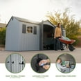 thumbnail image 5 of Lifetime Lockable DIY Polyethylene Outdoor Storage Shed, 106.5 sq. ft., 15' x 8', Light Gray (60406), 5 of 12