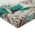 thumbnail image 2 of Ambesonne Turquoise Fitted Sheet 2 Pcs Set, Retro Hibiscus Art, California King, Beige Teal, 2 of 3