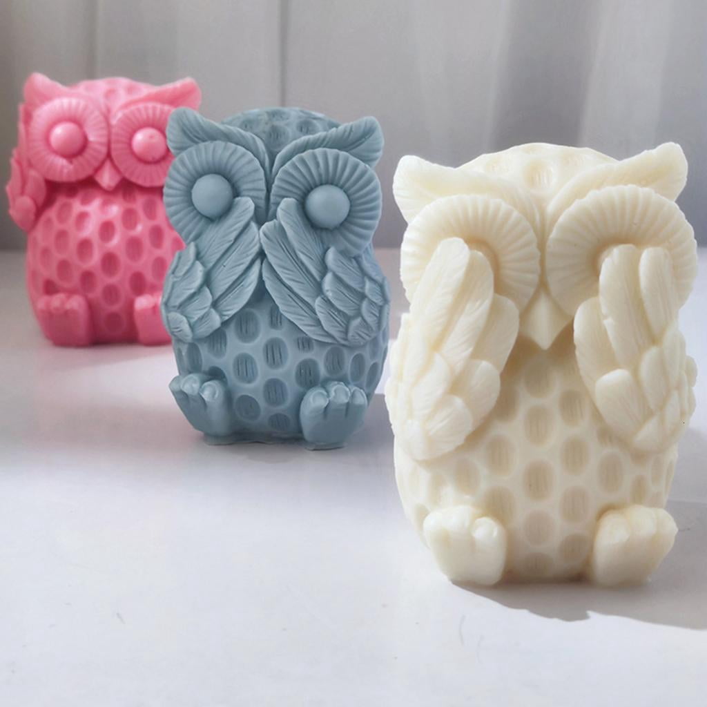 Osdhezcn Animal Candle Mold Owl Silicone Mold for Making Aromatherapy Resin Molds Wax Soap Epoxy Mold DIY Craft Baking Mold