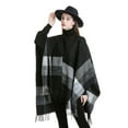 thumbnail image 4 of HLSOHJP 36 Colors New In Autumn Winter Fashion Plaid Tassel Shawl Women Fashion Warm Cardigan Poncho Female Loose Cape Over Coat 111, 4 of 6