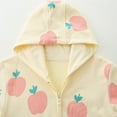 thumbnail image 4 of Tiijoy Toddler Girls Zip Up Hoodie Fruit Print Casual Jacket Soft Knit Outerwear, Sizes 2-3T, 4 of 5