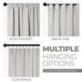thumbnail image 3 of Superior Blackout Solid Light Filtering Back Tab Curtain Panel Set, 52"X 72", Chrome, 3 of 11