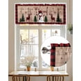 thumbnail image 7 of Red Black Plaid Christmas Kitchen Valances for Windows Snowflake Snowman Valance Curtains&nbsp; for Kitchen /Living Room/Bedroom/ Bathroom Decor, 54"x18 " ,Rod Pocket 1 Panel, Vintage Wood Texture, 7 of 7