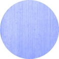 thumbnail image 1 of Ahgly Company Indoor Round Solid Blue Modern Area Rugs, 6' Round, 1 of 4