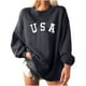 thumbnail image 4 of Las mujeres rematan la blusa ocasional de las camisas del suéter de la impresión de la letra de la manga larga Pompotops  gfhjh10894, 4 of 8