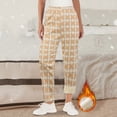 thumbnail image 3 of Gibobby pantalones de vestir Pantalones de pierna recta de felpa y engrosados en invierno 2023 Nuevos pantalones casuales cálidos de talle a cuadros de terciopelo de de imitación(Amarillo, S), 3 of 4