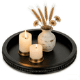 thumbnail image 4 of Hanobe Decorative Black Tray , Round Bead Wooden Black Tray Decor for Vanity Coffee Table Centerpiece Kitchen Counter Home Decor, 4 of 9