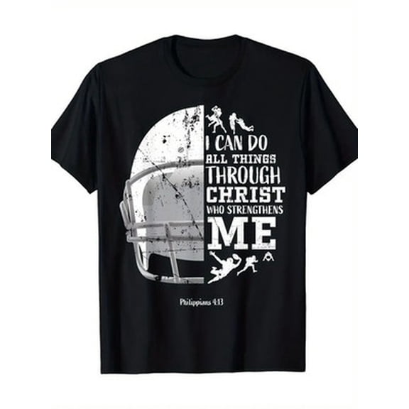 Velto Football Gifts Men Boys I Can Do All Things Philippians 413 T-Shirt - 220g All Size S-5XL