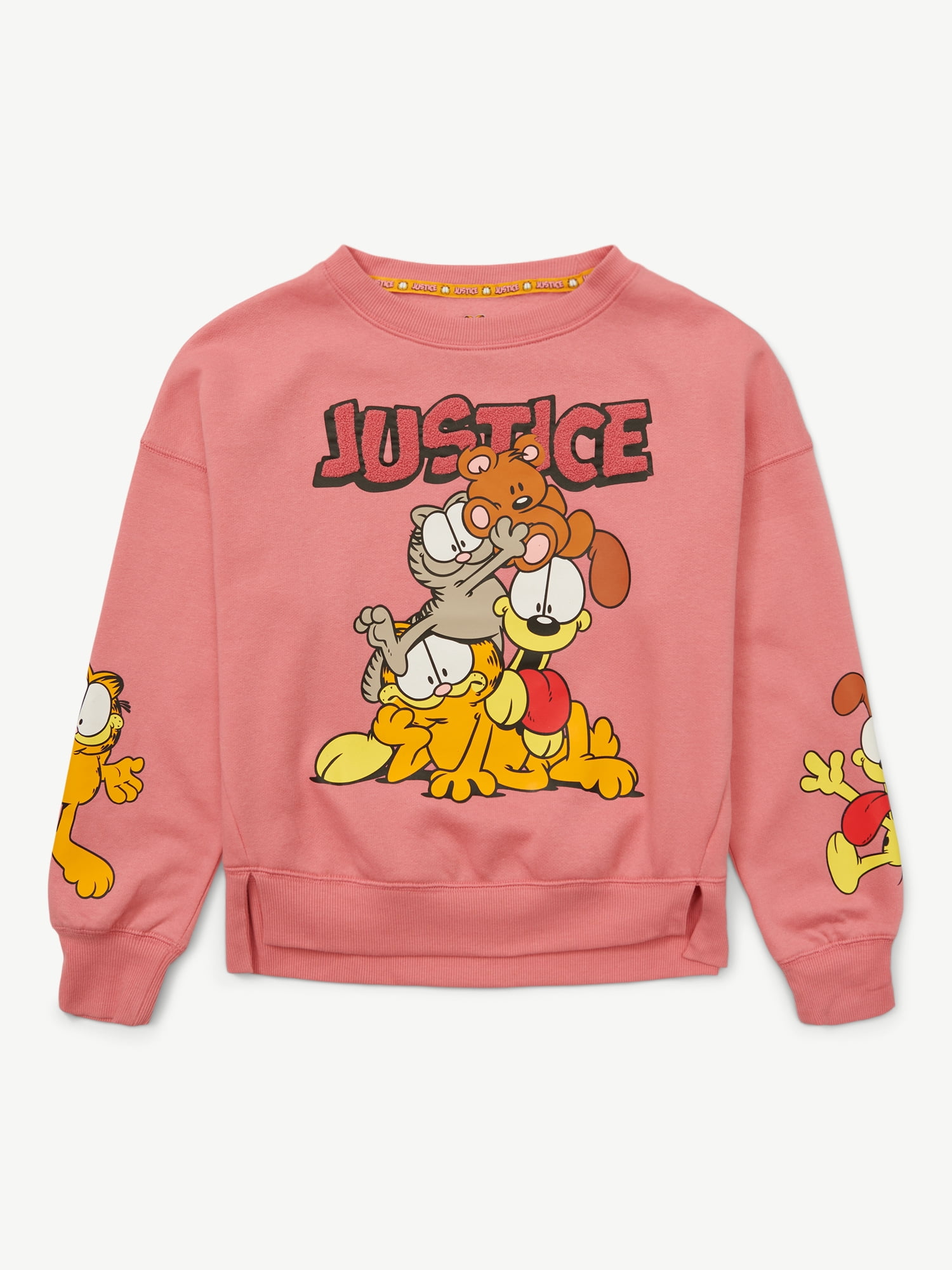 Justice x Garfield Girls Fleece Crewneck, Sizes XS - XLP
