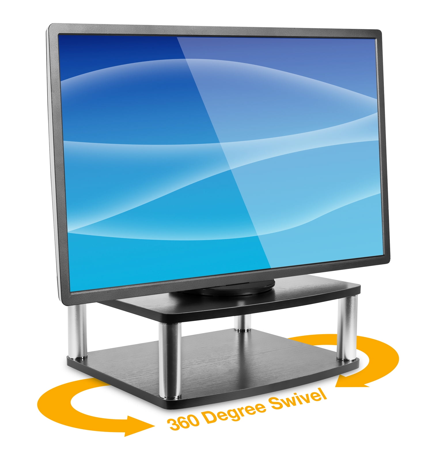 MountIt! 2Tier Turntable TV Stand Swivel TV Riser Tiered TV Lazy