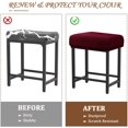 thumbnail image 5 of Rectangle Stretch Counter Height Barstool Slipcovers Rectangular Vanity Stool Cover Kitchen Counter Saddle Seat Cover 6PC Wine Red, 5 of 12