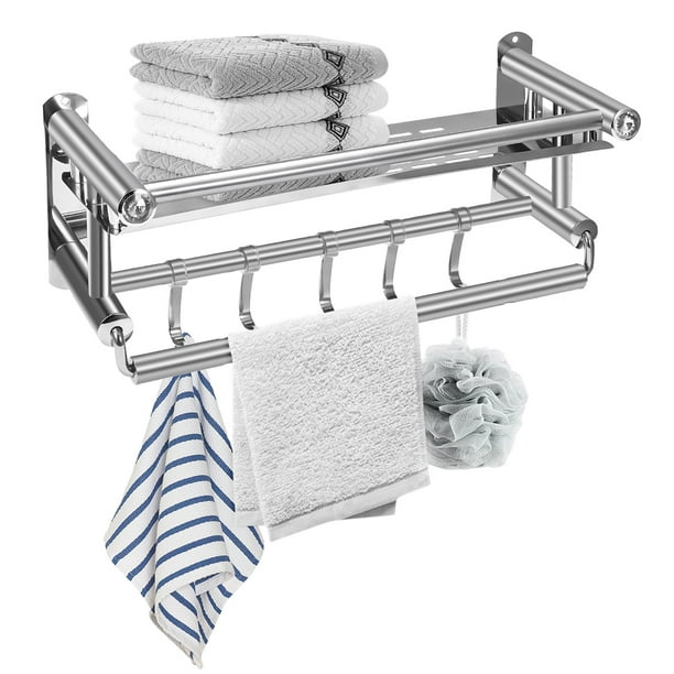1Pc 40cm Chrome Stainless Steel 304 Towel Rack Rail Holder Storage