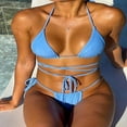 thumbnail image 4 of Haut de Bikini pour Femme à Dos Nu Rembourré, String à Nouer, Triangle, Tenue de Plage, 4 of 6