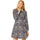 thumbnail image 1 of Vestido Acampanado Allegra K Leopardo Plisado Mujer Azul Marino L, 1 of 6