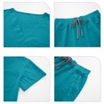 thumbnail image 4 of FGVCTG Women Quick Dry Scrub Sets, Solid V Neck Short Sleeve Top & Jogger Pants With Multi Pockets Comfort Uniform For Nurse Care Worker Medical Work Outfit Cyan XL, 4 of 5