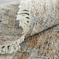thumbnail image 2 of 5' X 8' Tan Gray And Ivory Geometric Hand Woven Stain Resistant Area Rug With Fringe, 2 of 9