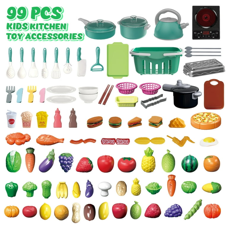 JoyStone 99-Piece Kids Kitchen Playset with BBQ & Cutting Food photo 7