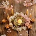 thumbnail image 7 of Luoshdecor Metal Leaf Flower Shaped Candel Holder,Gold Hollowed Out Tea Light Holder for Tabletop Holiday Decoration, 7 of 7