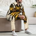 thumbnail image 7 of Fuzoiu Honey Bee Print Men's Long-Sleeved Pajama,Lounge Button Down Nightwear,Mens Notch Collar Pajama Set -XX-Large, 7 of 7
