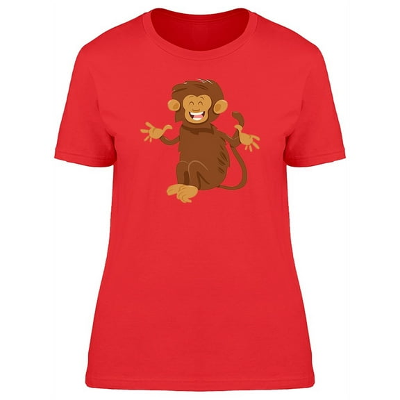 Funny Monkey Cool Cartoon T-Shirt Women -Image by Shutterstock, Female Small