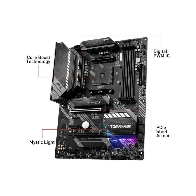 MSI MAG B550 TOMAHAWK AM4 AMD B550 SATA 6Gb/s USB 3.0 ATX AMD Motherboard MSI MAG B550 TOMAHAWK AM4 AMD B550 SATA 6Gb/s USB 3.0 ATX AMD Motherboard