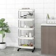 thumbnail image 1 of 5-tier Kitchen Trolley White 16.5"x11.4"x50.4" Iron And Abs, 1 of 5