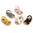 thumbnail image 5 of Baby Toddler Girls Sandals Non Slip Rubber Soft Sole Breathable Toddler First Walker Crib Summer Shoes Free Headband, 5 of 6