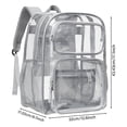 thumbnail image 2 of WMGHA Clear Backpack for 𝗦𝗰𝗵𝗼𝗼𝗹 - 17 inch Large Heavy Duty Clear Bookbag, See Through PVC Backpacks, Water Resistant Material, Ideal for Teens College Students, 2 of 2