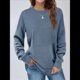 thumbnail image 4 of Sudadera Informal de Cuello Redondo para Mujer, Larga, Corte Holgado, Cuello Alto, Forro Cómodo, Blusas Cálidas de Moda para Otoño. Azul XXL, 4 of 8