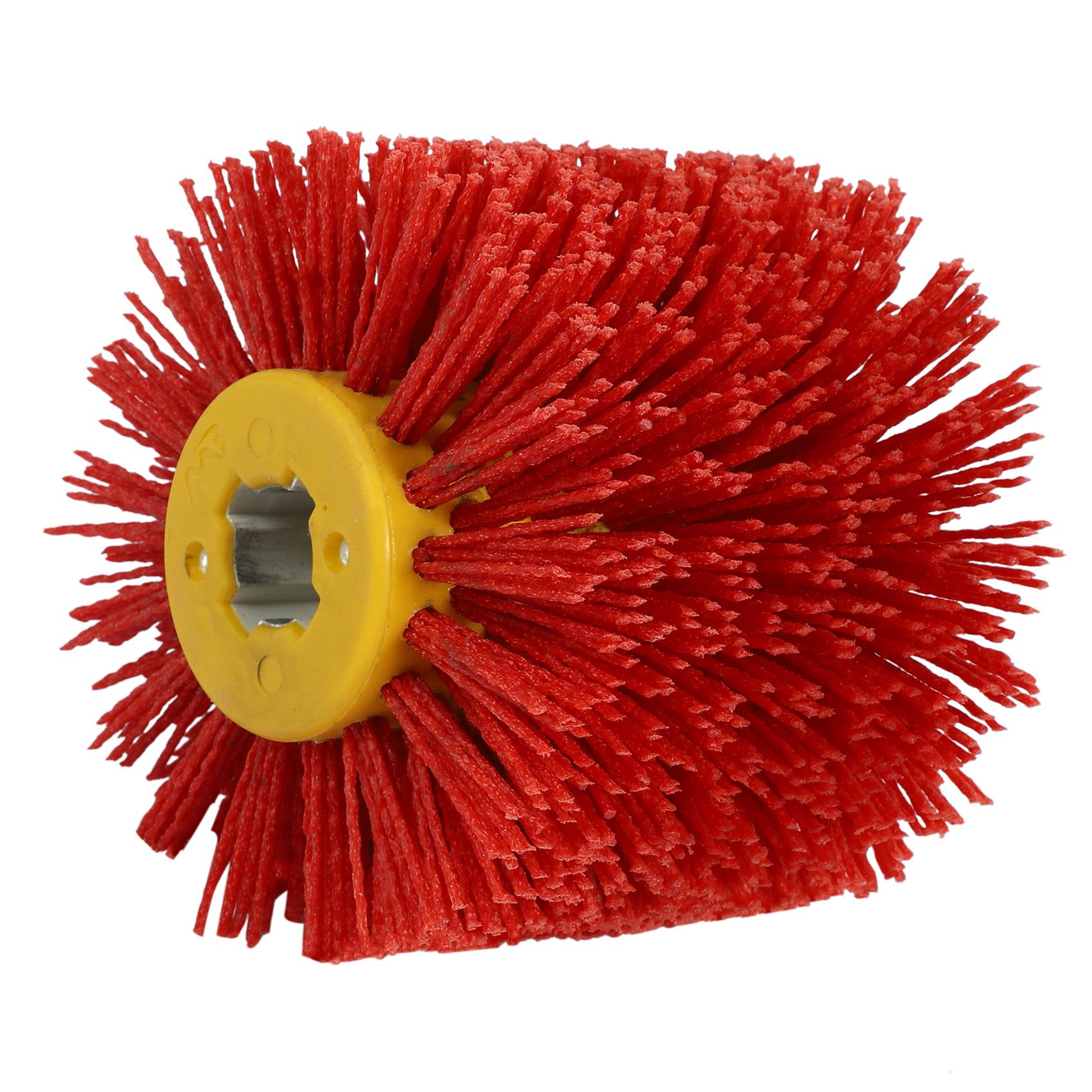 Red Abrasive Wire Drum Brushes Deburring Polishing Buffing Wheel for