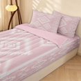 thumbnail image 2 of Erosebridal Traditional Aztec Zipper Full Size Comforter Sets with Fitted Sheet and 2 Pillowcases, Southwestern Rhombus Zipper Bedding Set, Blush Pink White, Pink Reversible, 2 of 7