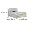 thumbnail image 5 of Button Tufted Fabric Upholstered Queen Bed with Corner Cut Design, Beige - Saltoro Sherpi, 5 of 5