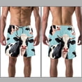 thumbnail image 3 of luoweisi Men's Beach Shorts Quick Dry Swim Trunks with Mesh Lining Cartoon Cow L, 3 of 5