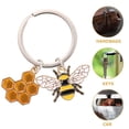 thumbnail image 4 of Llavero colgante de abeja con forma de panal, llavero de aleación, llavero para bolso, llavero novedoso, 4 of 7