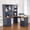 Blue, variant on Haooyeah L Shaped Desk with Hutch, Corner Computer Desk with Storage, Power Outlet, Drawer,White