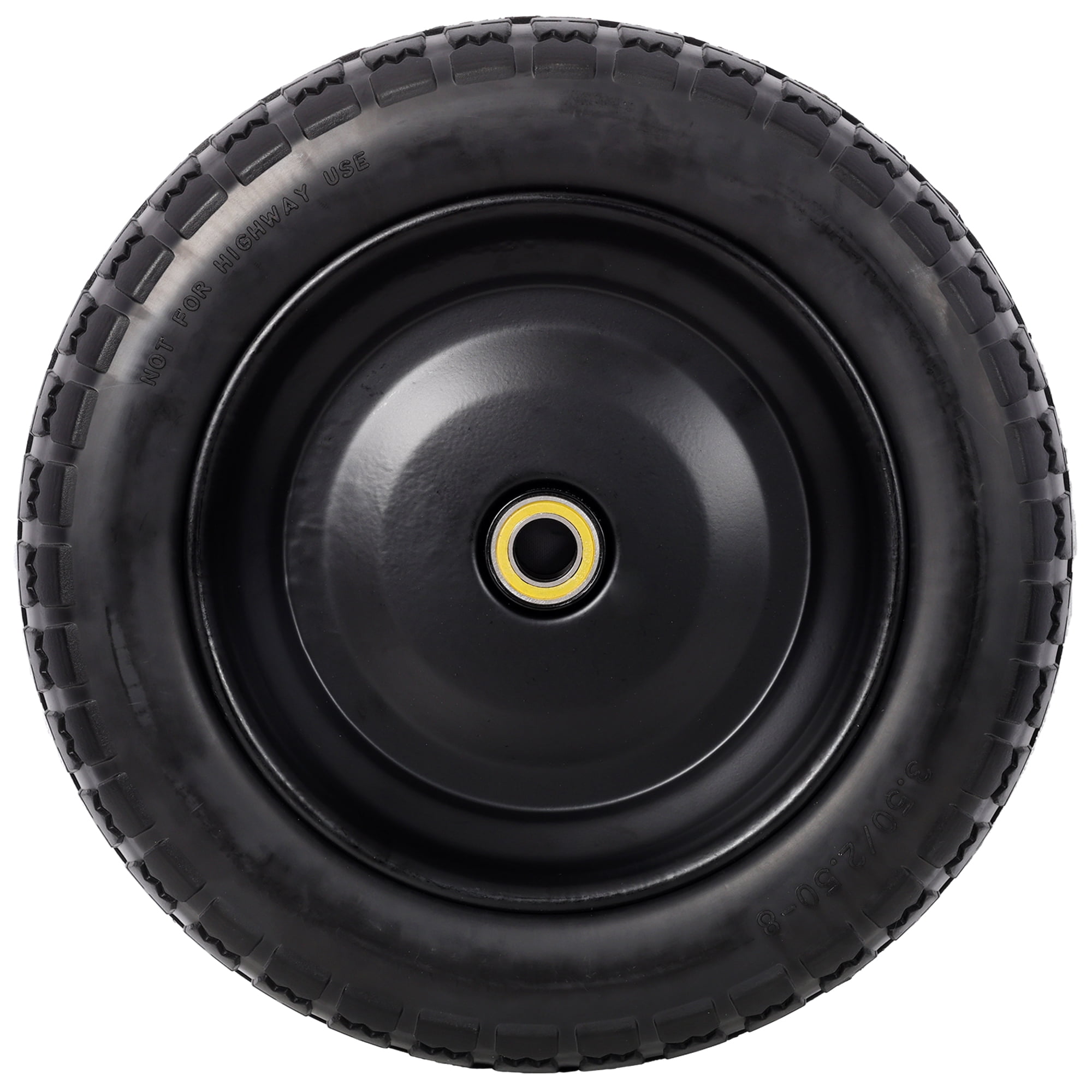 Leumius 4-Pack 13in Flat-Free PU Foam Tires Fit Wheelbarrow for Garden Wagon Cart, Hand Trucks and Utility Cart with 3/4" and 5/8" Bearings Kit