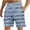 Blue, variant on Kovlvoll Mens Shorts Summer Casual Plus Size Striped Wide Leg Elastic Waist Drawstring Beach Shorts with Pockets