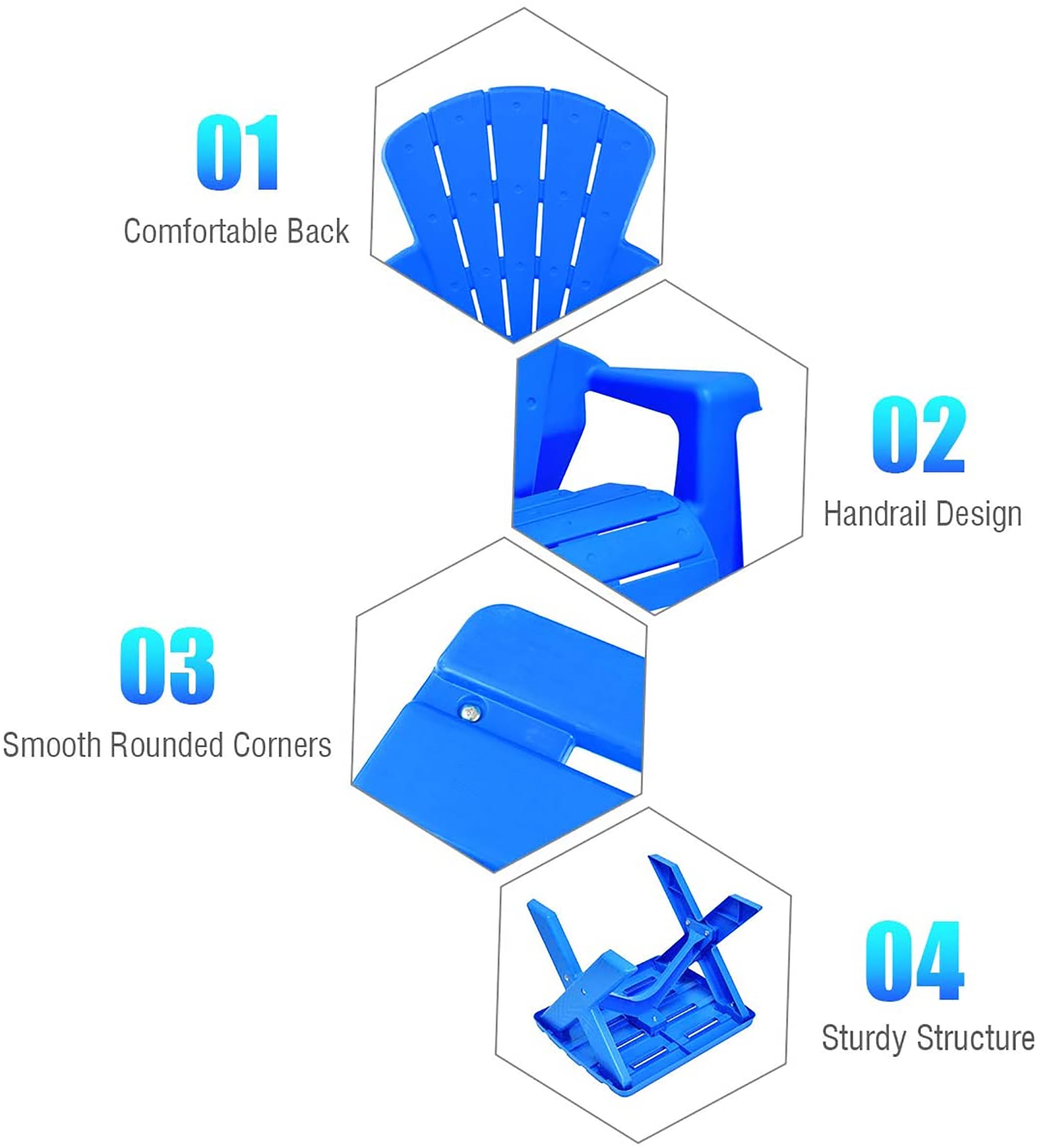 Costway Plastic Children Kids Table & Chair Set 3-Piece Play Furniture In/Outdoor Blue