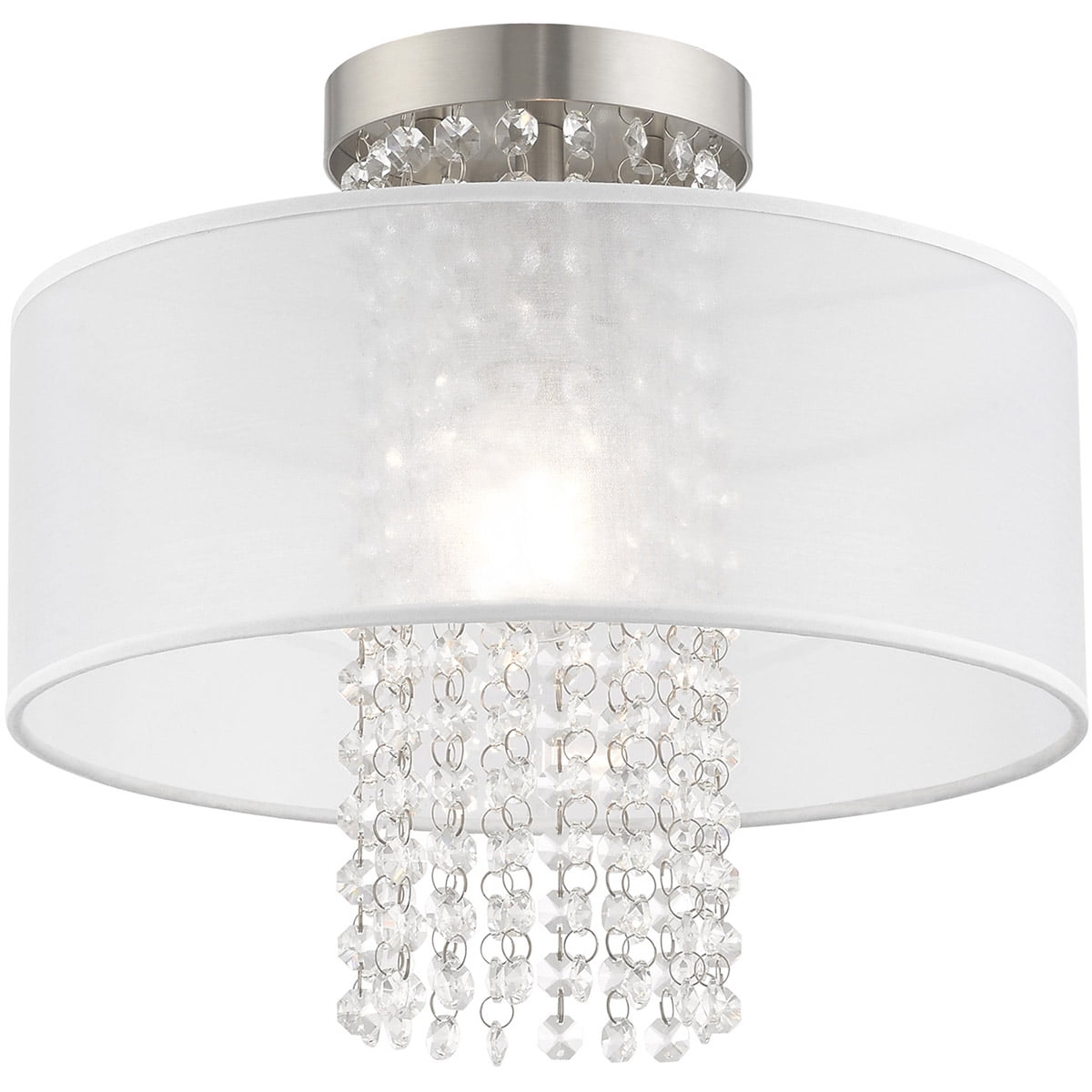 1 Light Brushed Nickel Ceiling Light fixture with Steel base material