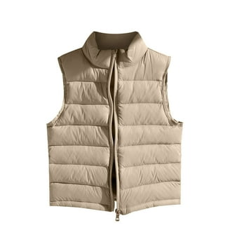 Ecqkame Boys Girls Puffer Vests Lightweight Sleeveless Stand Collar Jackets Winter Warm Solid Color Zip Up Outerwear Nbsp Blue Nbsp 11 Years