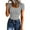 Light Gray #19, variant on WULMLEO Short Sleeve Shirts for Women Crop Scoop Neck Slim Fitted Basic Shirt Solid Oversized Ribbed Knit Casual T-Shirt Red L