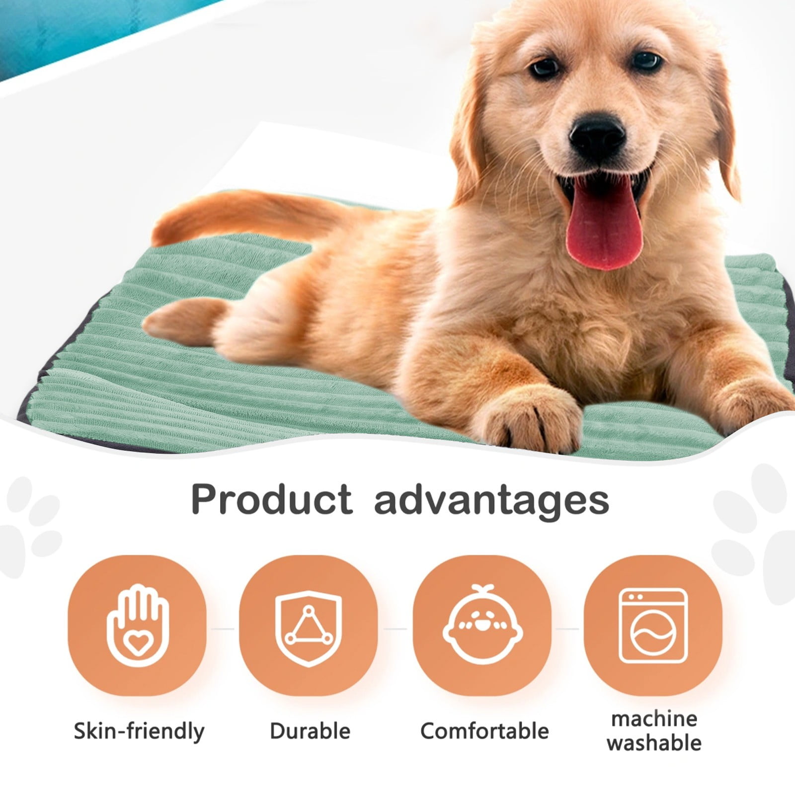 Bxaolu Dog Bed for Medium/Large Dogs, Cute Foam Dog Beds with Removable Cover, Corduroy Comfort Furry Dog Mats for Indoor Dogs (19x24 Inches )