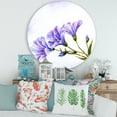 thumbnail image 2 of Designart 'Blue Wildflowers With Leaves II' Traditional Circle Metal Wall Art 36x36 - Disc of 36, 2 of 5