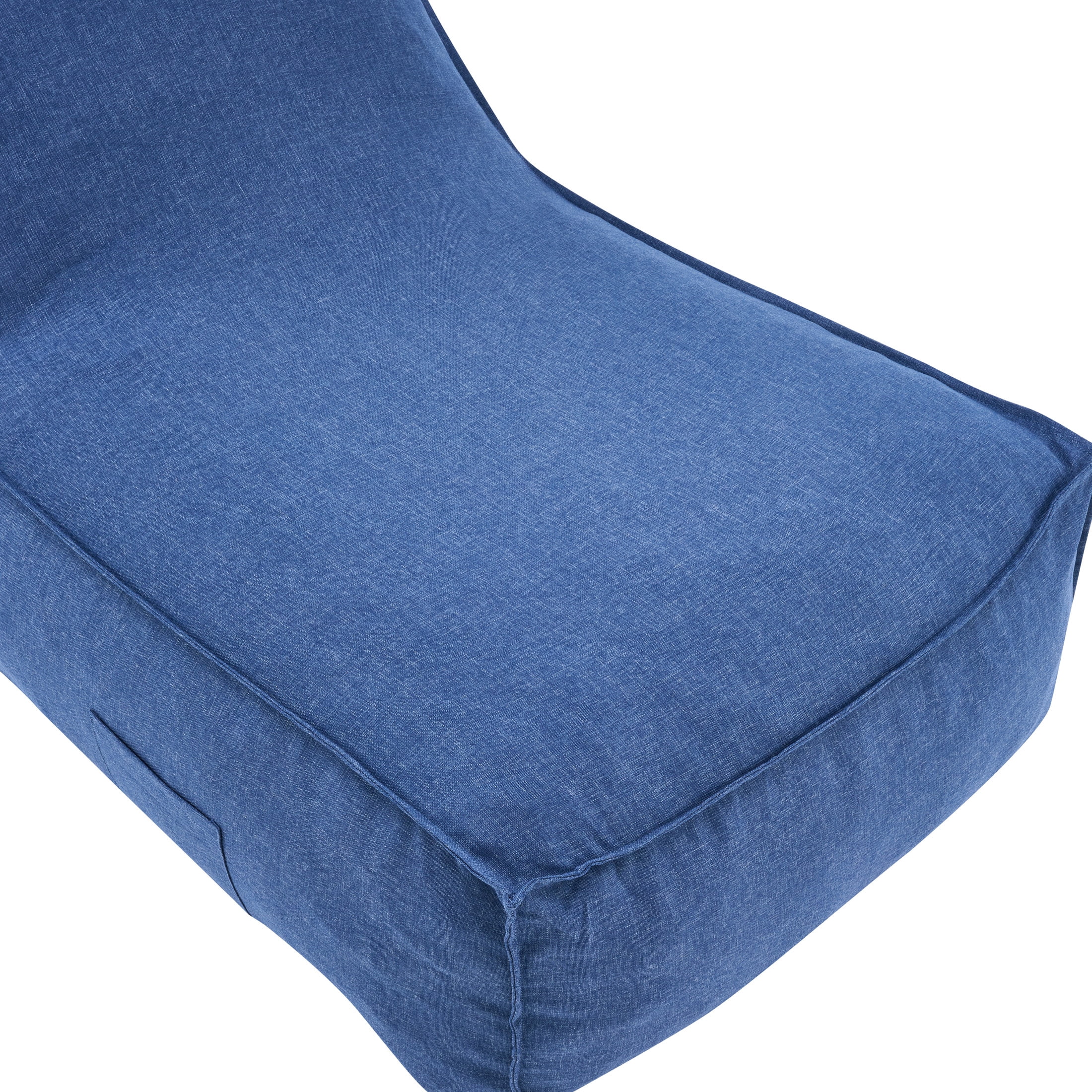 Christopher Knight Home 48" Outdoor Bean Bag Lounge Chair, Plush Foam Filled, Patio Garden Seating, Navy Blue