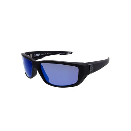 Spy Sunglasses 670937374280 Dirty Mo Polarized Lenses Scratch Resistant Wrap Athletic, Matte Black