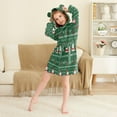 thumbnail image 3 of FORMRS Niños Bathrobe Unisex Hooded Robe Soft Plush Pajamas Sleepwear, Size 10-12T, Green Christmas Trees, 3 of 7